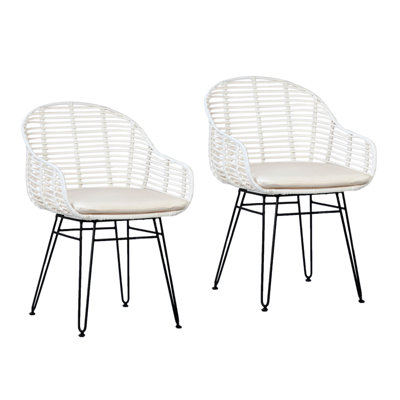 Niles Polyester Slat Back Armchair Dining Chair