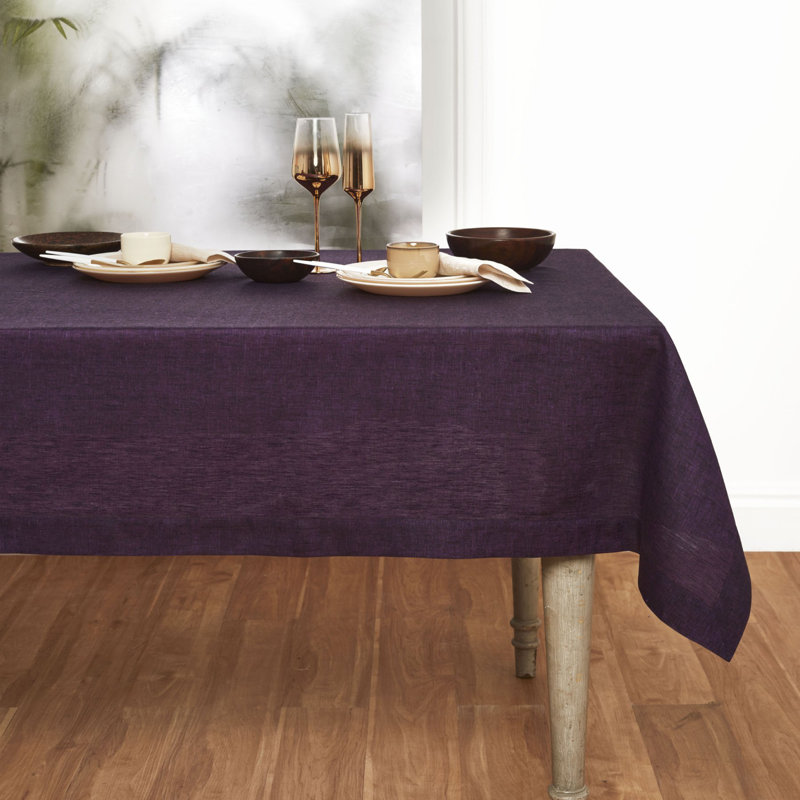 100% Pure Linen Tablecloth - Athena, Grape, 72" x 54"