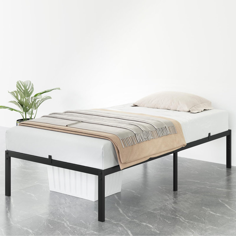 Heavy Duty Metal Platform Bed Frame – Twin Size, 14 Inch Height, Sturdy Steel Slats, No Box Spring Needed, Noise-Free, Twin