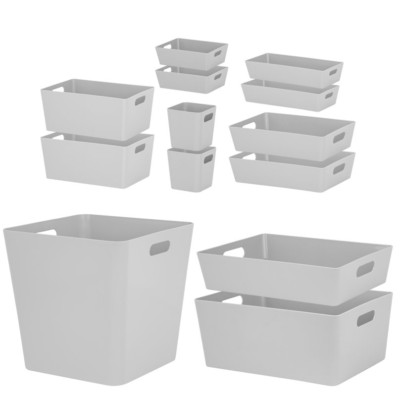 Wham Studio 13 Piece Plastic Basket Set, Grey