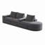 Canapé modulaire incurvé de 99 po en chenille avec méridienne et canapé en forme de L avec sièges profonds, canapé modulaire en chenille de 99 po pour le salon et la chambre à coucher, aucun assemblage requis-1393742748