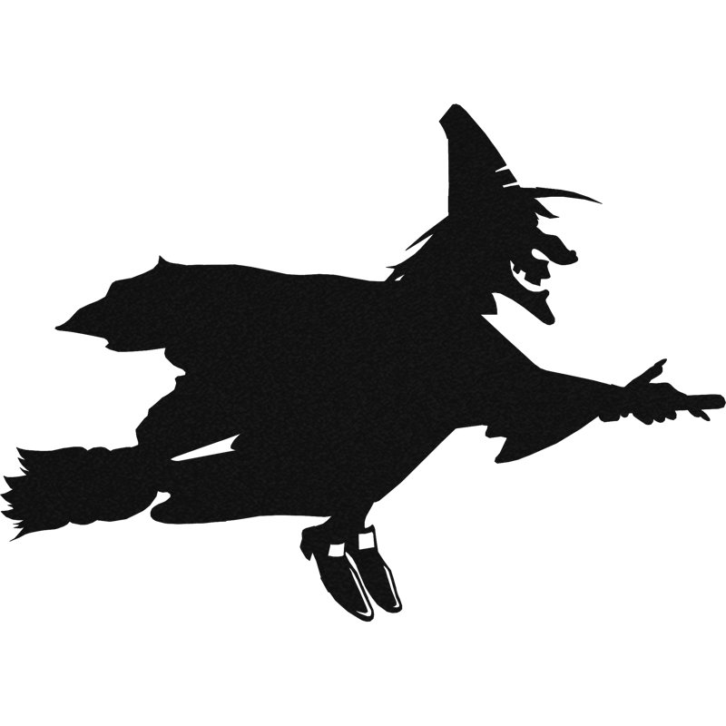 Flying Witch Wall Décor, 14" H x 20" W x 0.06" D