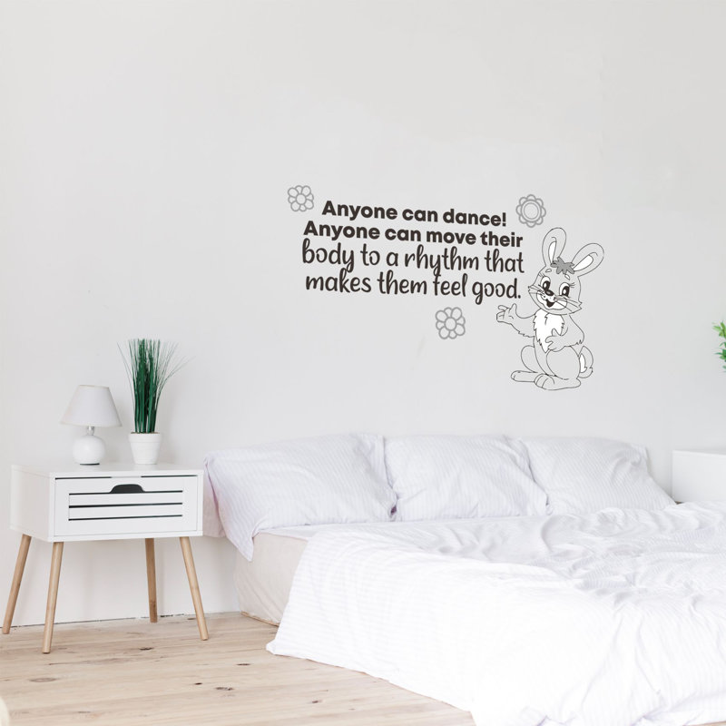 Adhésif décoratif en vinyle "any Can Dance Bunny", H 18 po x l 20 po x P 0,05 po