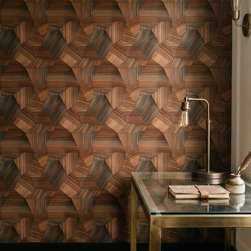 Rouleau double mural en bois foncé foncé, Peel and Stick
