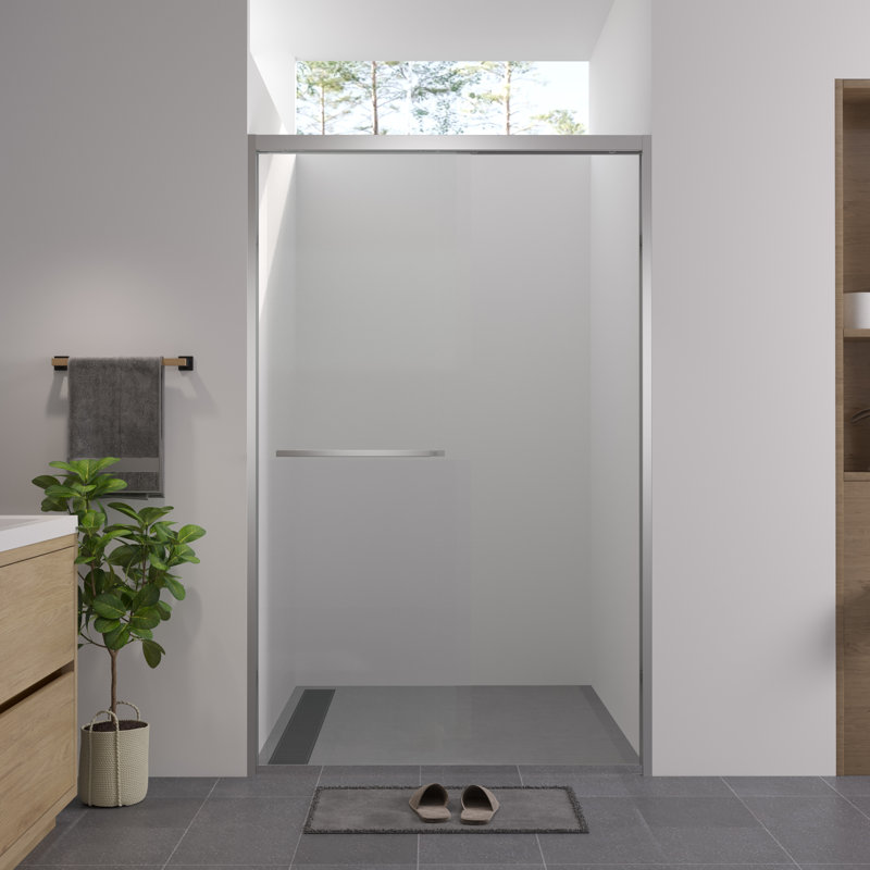 44-48"x76" Aluminum Frame Double Sliding Shower Door,Bypass Bathroom Sliding Door with Premium 1/4" (6mm) Clear Tempered Glass, Chrome Hardware Sliding Glass Shower Enclosure,Chrome Finished