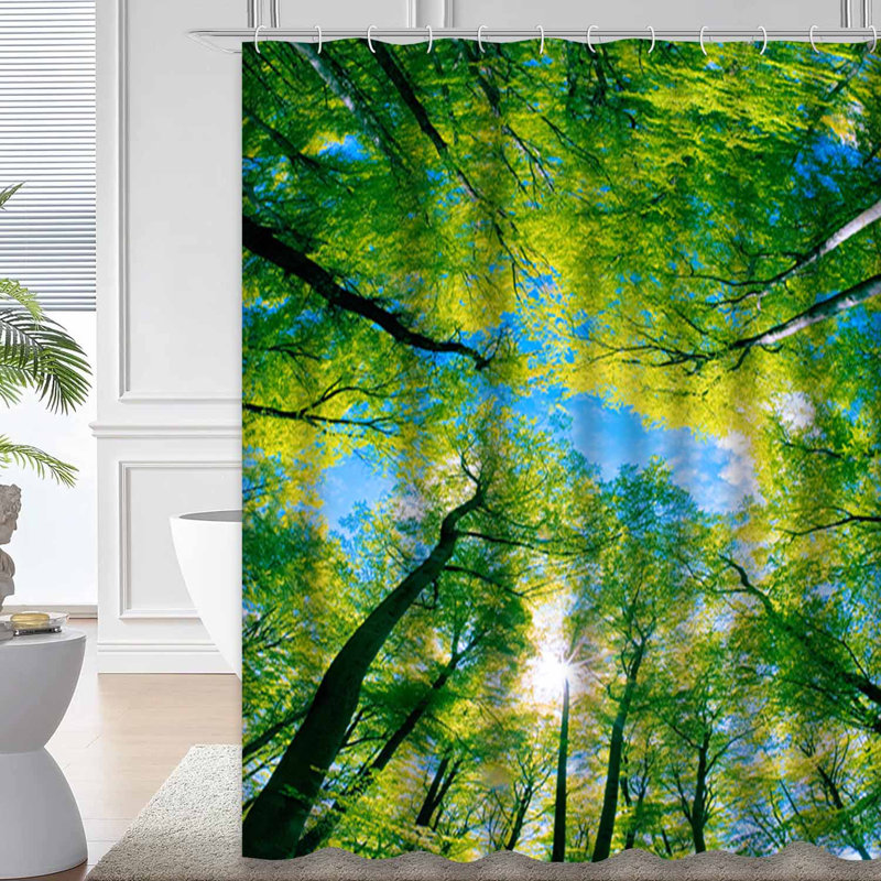 Rideau de douche Green Tree Sky Forest, L 72 po x l 72 po