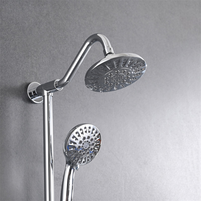 6 Inch Rain Shower Head With Handheld Shower Head Bathroom Rain Shower System, Chrome
