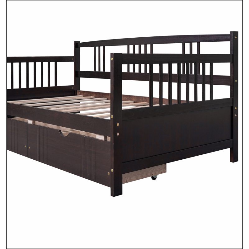 Daybed Wood Bed with Two Drawers, Twin, Espresso