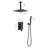 12" Shower - Dependable Bathroom Fixture Matte Black Ceiling Mount, Brass & Sus304, Enjoy Powerful Shower,-118088743