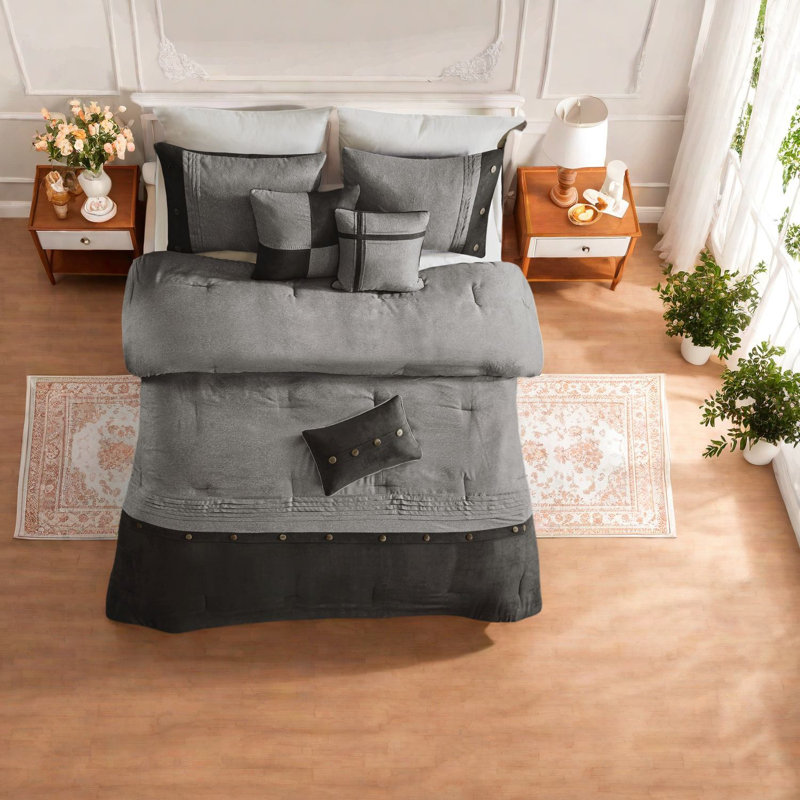 Ensembles de literie luxueux en faux suède, polyester grand, décor rustique
