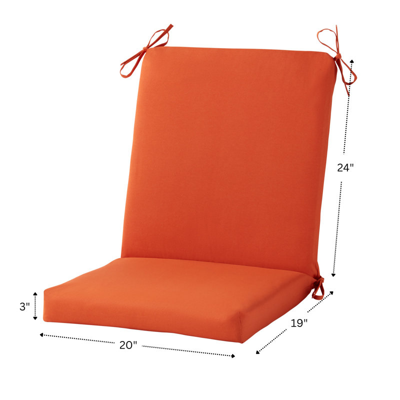 High Back Dining Chair Pad, Rust