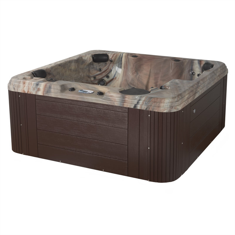 Revive Symphony LS 6 Person Hot Tub with Insulated Cover Included, Tuscan, Espresso