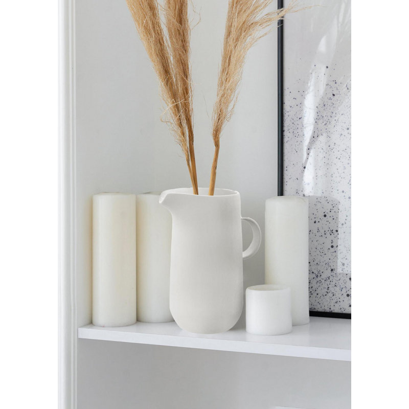 Elegant White Ceramic Vase, 7.5 x 5.1 x 10.2 inches | 100% Premium Ceramic | Perfect for Home Decor, Floral Arrangements & Centerpieces | Stylish, Durable, and Timeless Design for Any Room