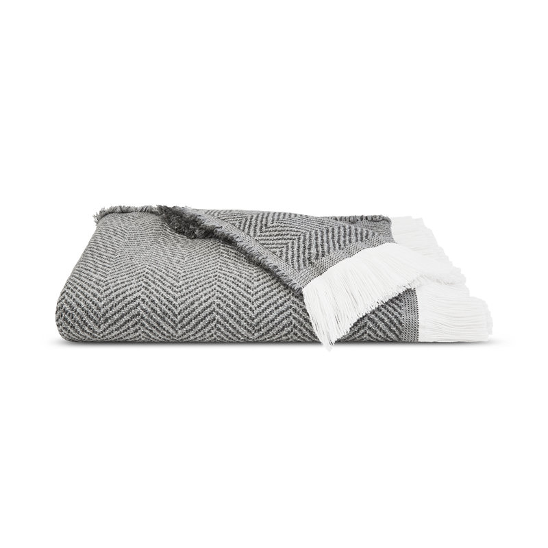 Sunbrella Eakins Throw Blanket, Pewter