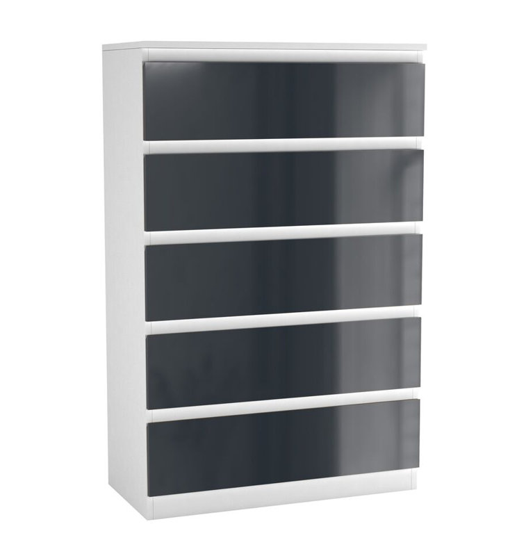 Amardev Wood Rectangle Accent Cabinet, White/Grey