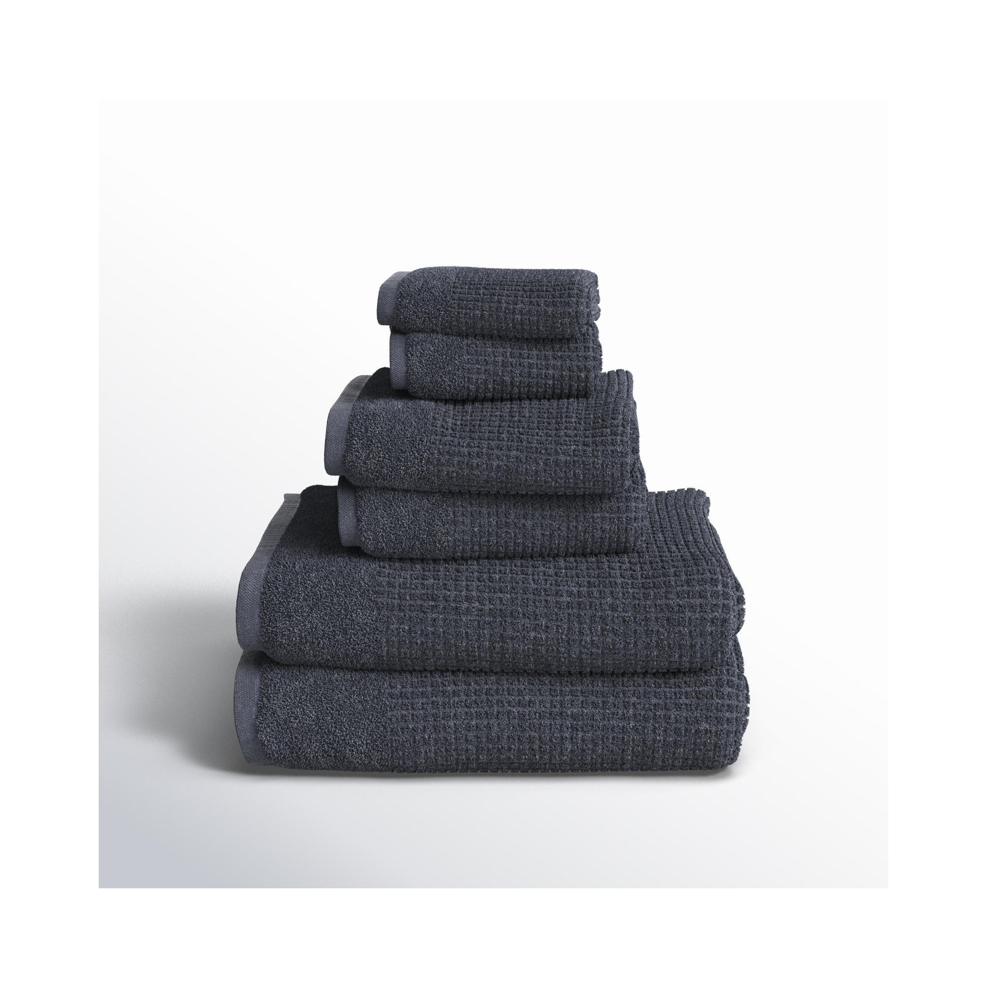 Earline 6 Piece Turkish Cotton Towel Set, Gray