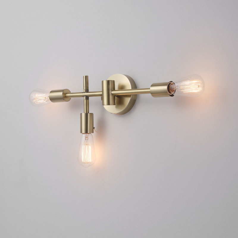 Éclairage pour salle de bain 3 lumières 18 po Jeydan, Laiton mat