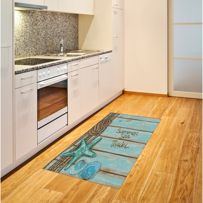 Starfish High Density Long Fiber Poly Threads Decorative Area Rug Carpet, Rectangle 2'7" x 5'
