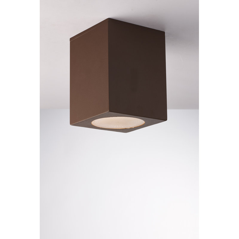 1 - Bulb Outdoor Flush Mount, Bronze