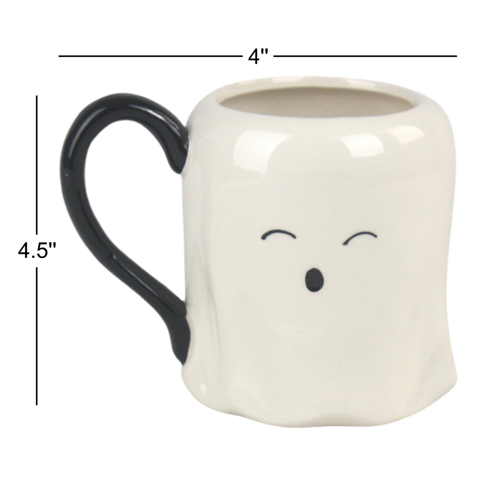 Ceramic Halloween Ghost Mug, Set Of 4