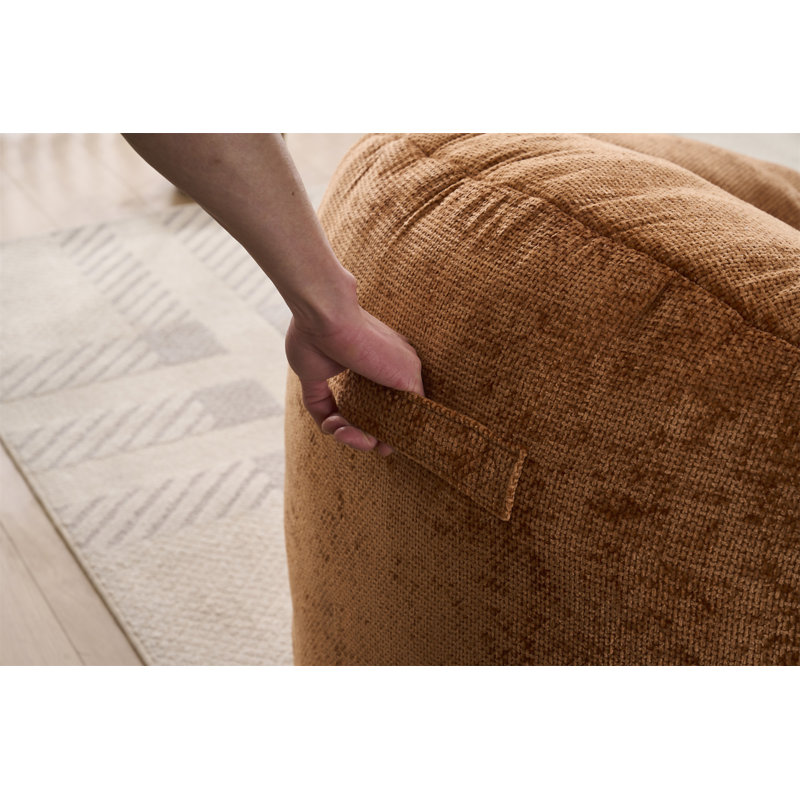 Foam Bean Bag Chairs For Adults/Teens With Filling, Orange Chenille