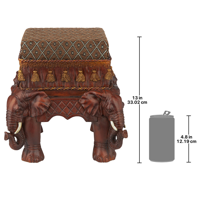 Maharajah Elephants Upholstered Footstool