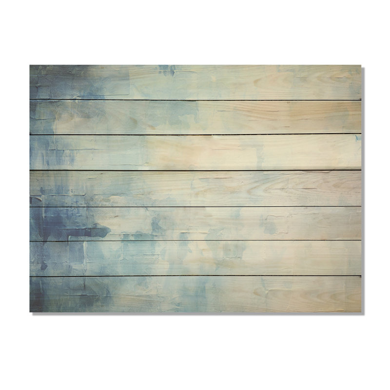Carreaux scandinaves blancs et bleus IV - mosaïque bohème sur bois, H 24 po x l 32 po