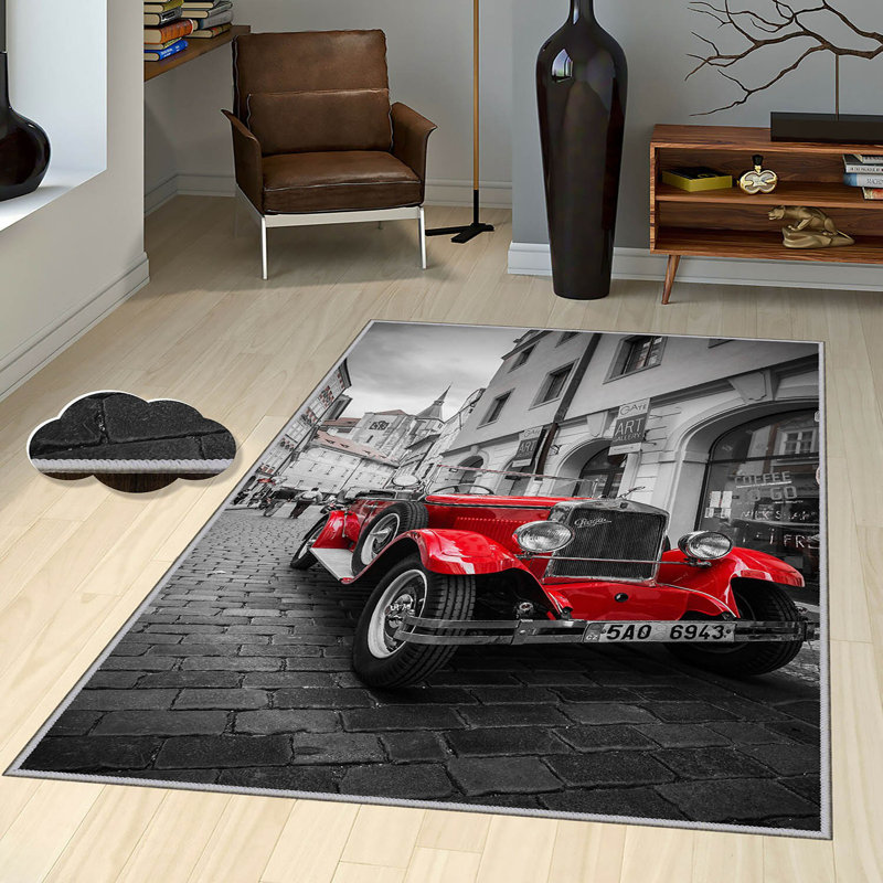 Luxueux tapis tissé imprimé en 3D, 55,1 po x 86,6 po | 100% polyester, antibactérien, lavable à la machine | Pois en feutre antidérapant en PVC, d'une hauteur de poils de 0,3 po | Parfait pour le salon, la chambre à coucher et la décoration intérieure