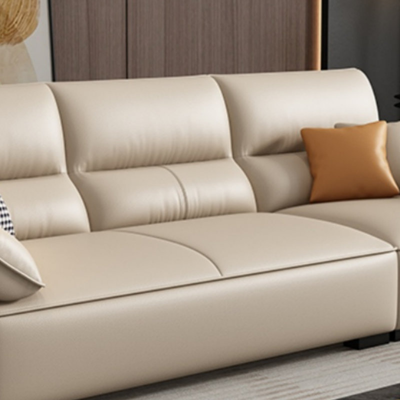 Canapé de salon Minimalist Elephant Ear, H 37,4 po x l 110,24 po x P 39,37 po, 4, Blanc cassé / blanc