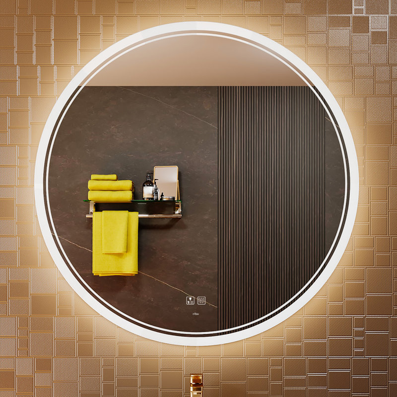 Liese Large Modern LED Round Bathroom Vanity Mirror, Color Temperature Adjustable, 40" x 40"