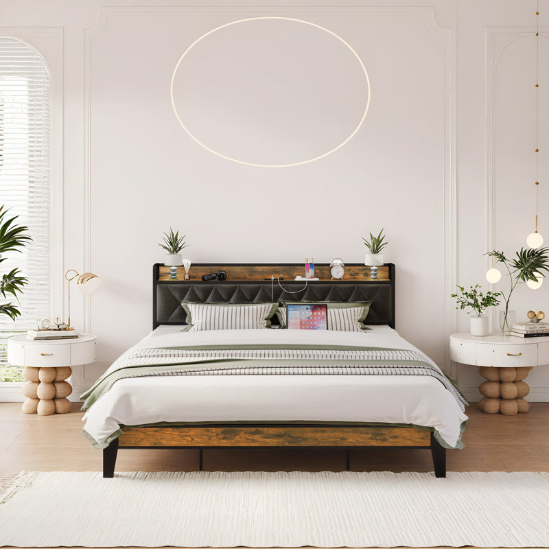 Havin Metal Platform Storage Bed, King