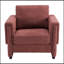 Fauteuil d'appoint rembourré avec accoudoirs en bois et coussin épais-130605535