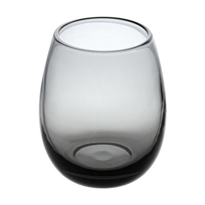 Restaurantware-Vetri 15 Ounce Wine Glasses, 6 Dishwashable Stemless Wine Glasses - No Lead, Durable, Gray Glass Stemware, For Home, Bar, Or Restaurant, Serve Merlot, Chardonnay, Or Bordeaux