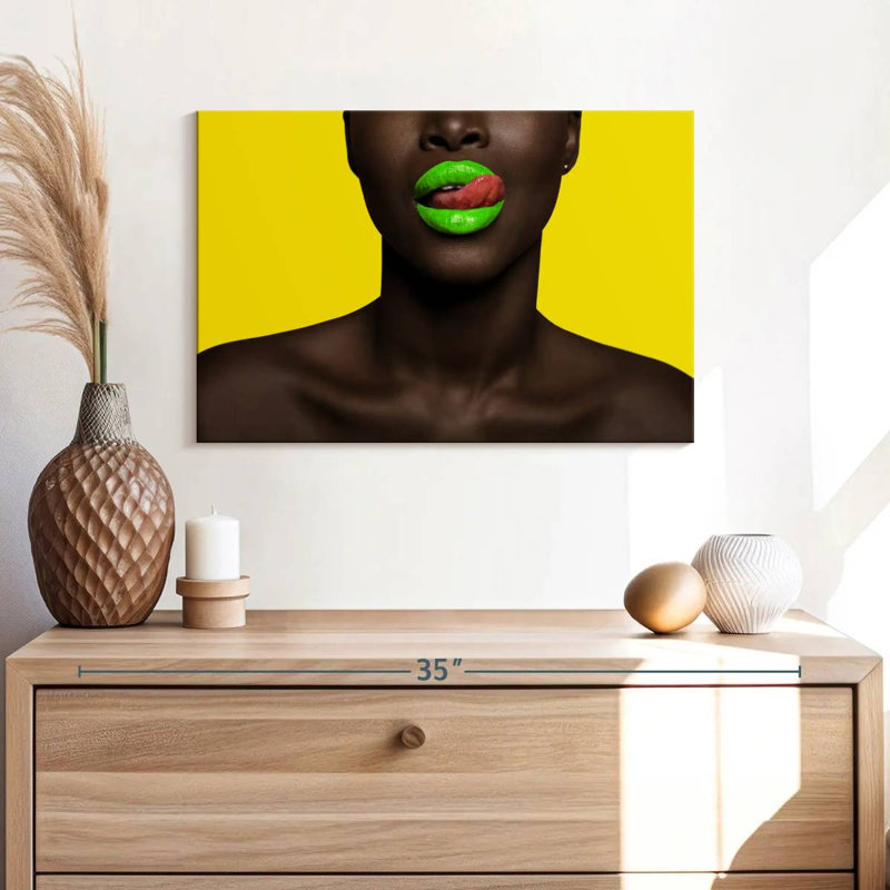 Sexy Green Lips, 8" H x 12" W