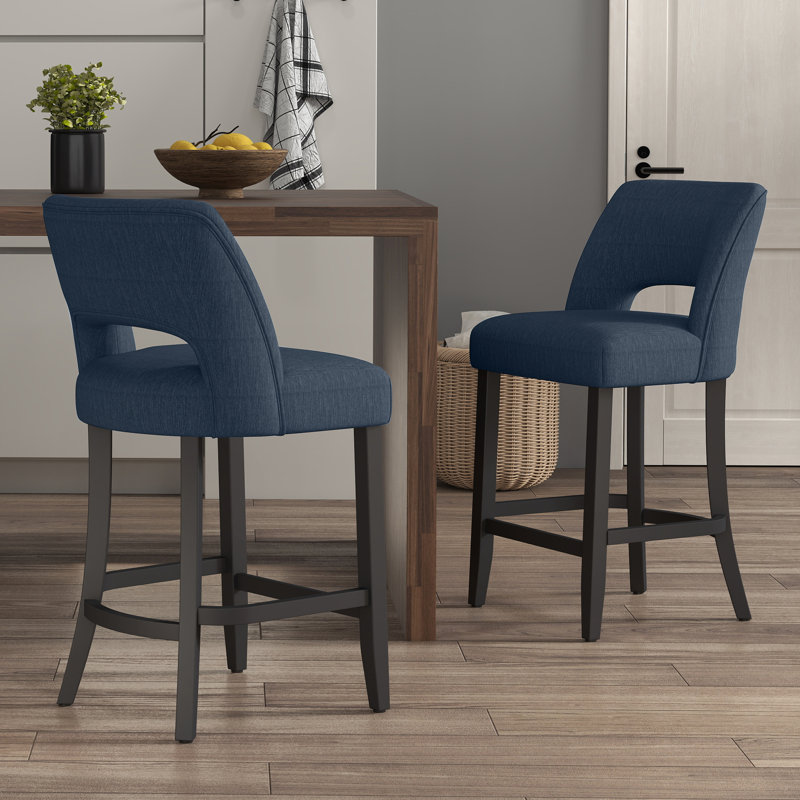 Tabouret de bar Bisto, Pieds noirs et bleus