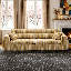 Canapé modulaire 2 pièces à compression - rayure chenille, mousse haute densité, sans assemblage-281146642