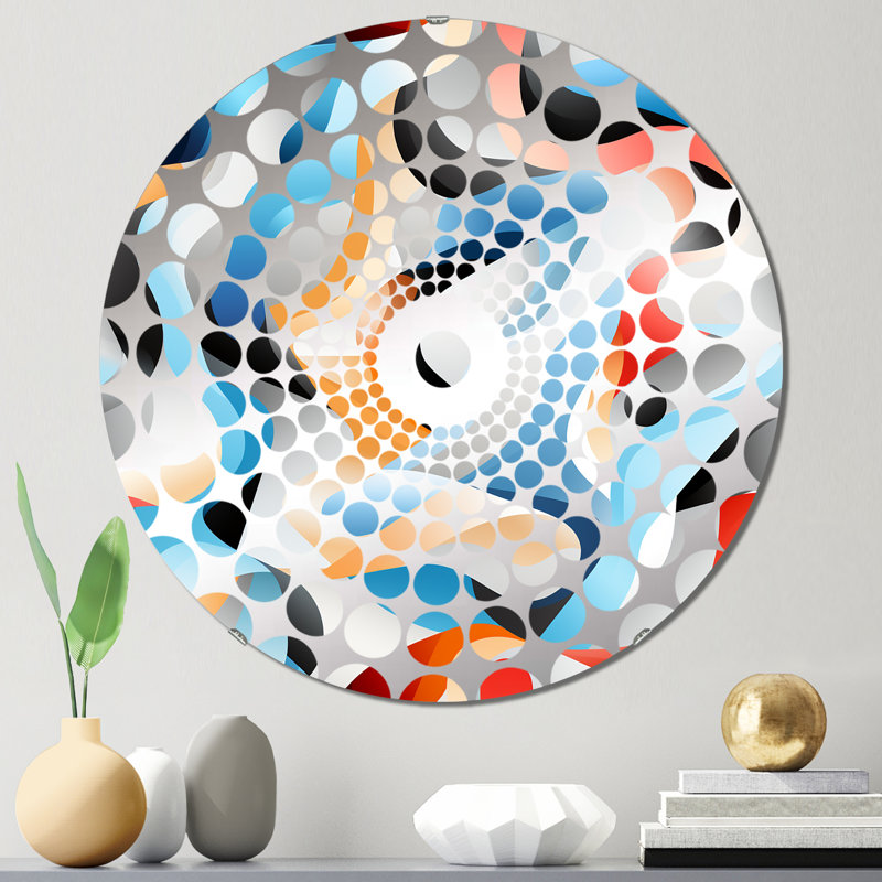 Monochrome Reflections - Concentric Circles Decorative Mirror, 23.6" x 23.6"