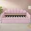 Lit de jour rembourré Chic Design - Dossier en coquille, velours doux, tiroirs de rangement supplémentaires-62429885
