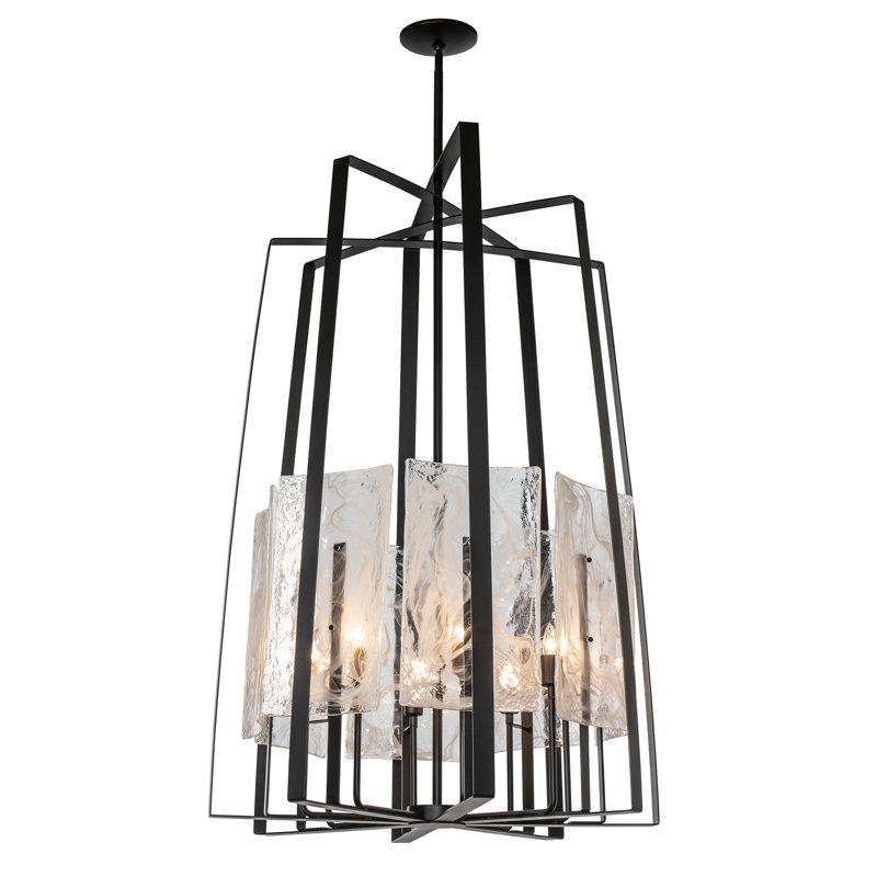 Luminaire suspendu classique / traditionnel à 8 lumières de style bougie Arc, Noir