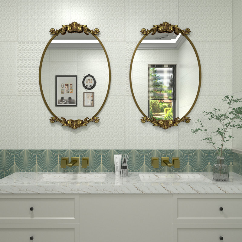 Miroir mural Dieudson, Or brossé, 32 po x 20 po