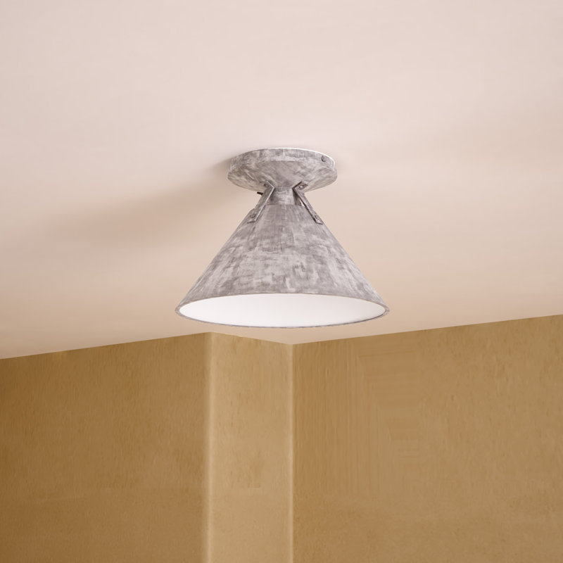 Plafonnier encastré 1 lumière Archer, Abat-jour en acier, H 7 po x l 9,5 po x P 9,5 po