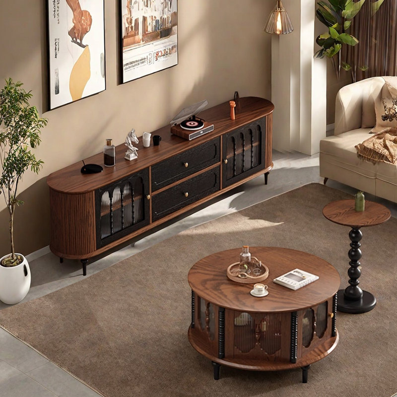 Retro Contrasting Colour Coffee Table and TV Stand