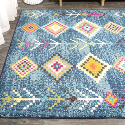 Bethlehem Tribal Love Geometric Dark Blue/Multi Rug