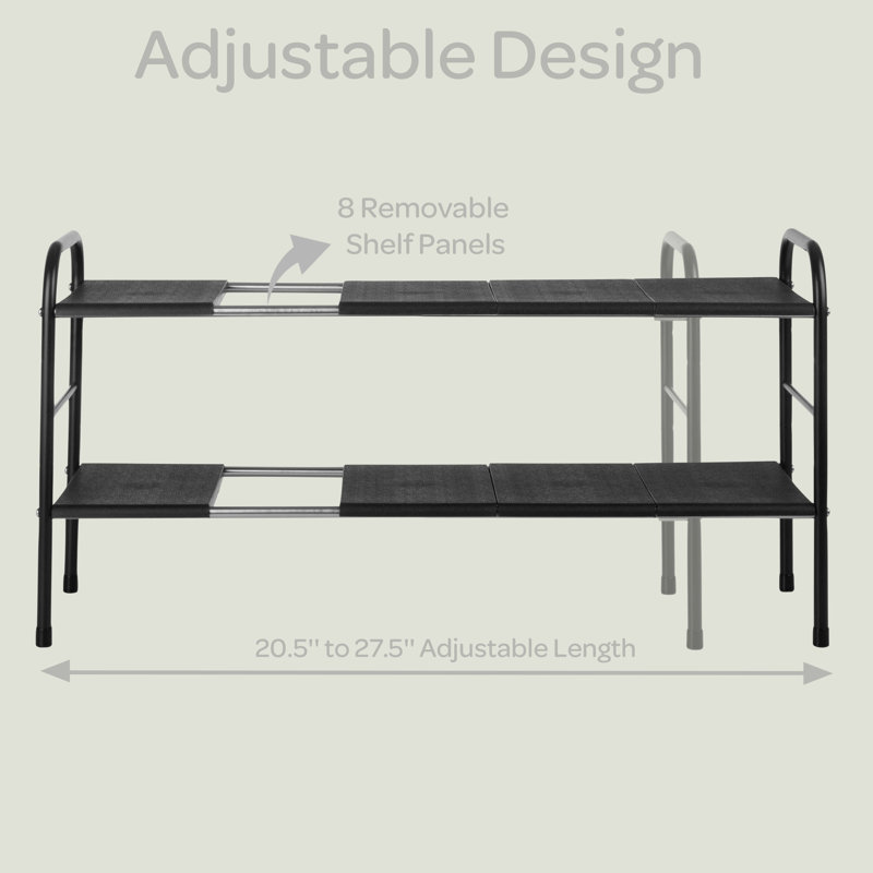  Under Sink Organizer - 2 Tier Adjustable Shelf Organizer with 8 Removable Panels - Kitchen or Bathroom Under Sink Organizers and Storage by Home-Complete