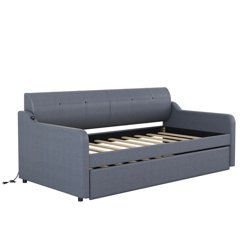 Wildon Home® Alfred-James Upholstered Daybed with Pop-Up Trundle ...