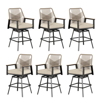 Tabouret de bar de patio avec pivot et coussin