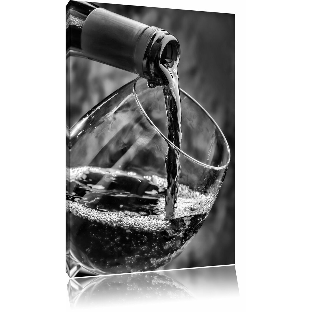 Leinwandbild Edler Rotwein in Monochrom