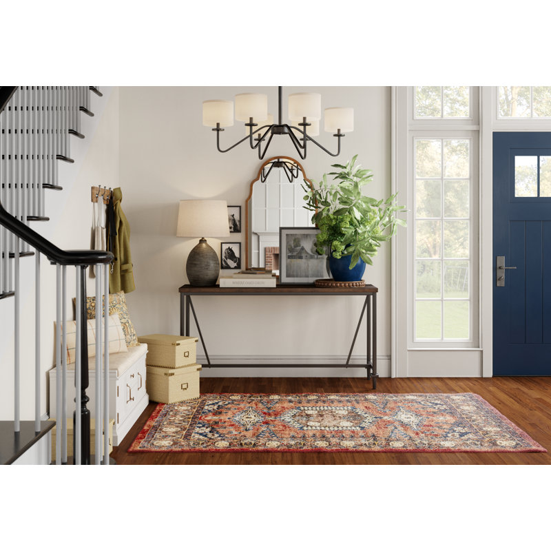 Vern Oriental Area Rug, Rectangle 8' x 10', Terracotta