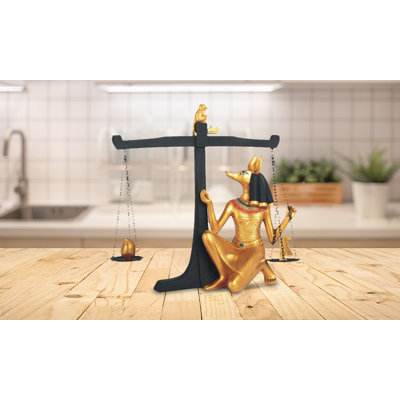 Egyptian God Anubis Scales of Justice Figurine -  Bungalow Rose, 06272DA1C93F4DE8A15124CD82CDC206