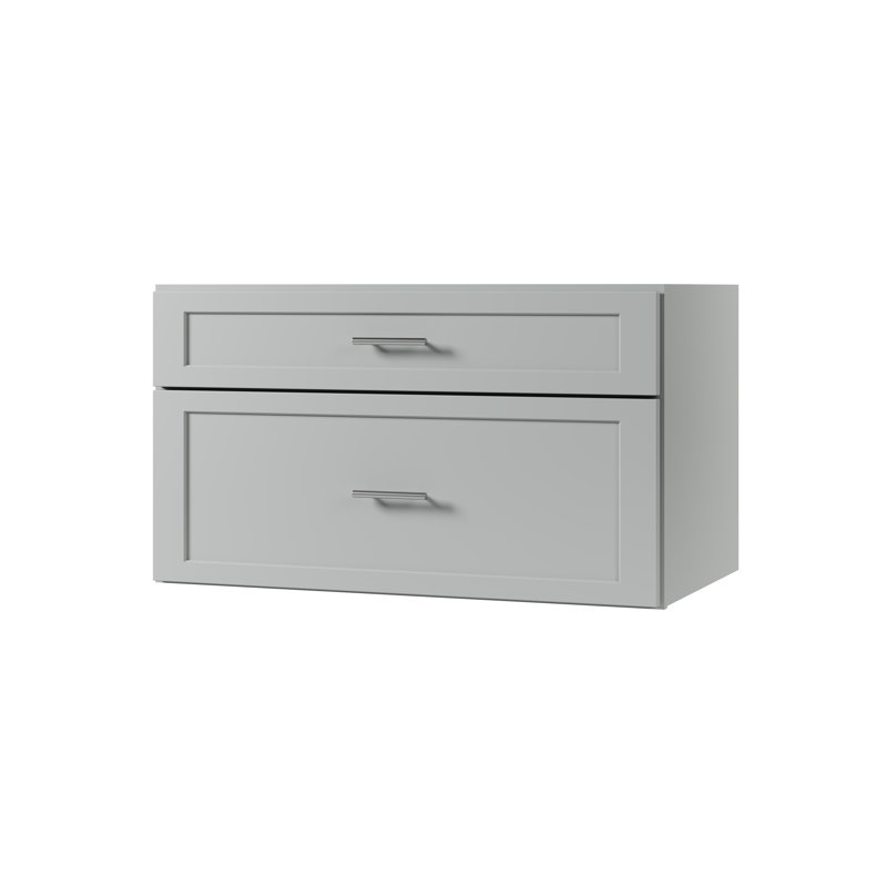 Meuble-lavabo mural simple flottant 36 po Disar, Gris